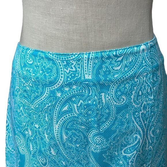 Teal and White Paisley A-Line Skirt by Talbots.  SZ: 6 / EUC - Picture 5 of 9